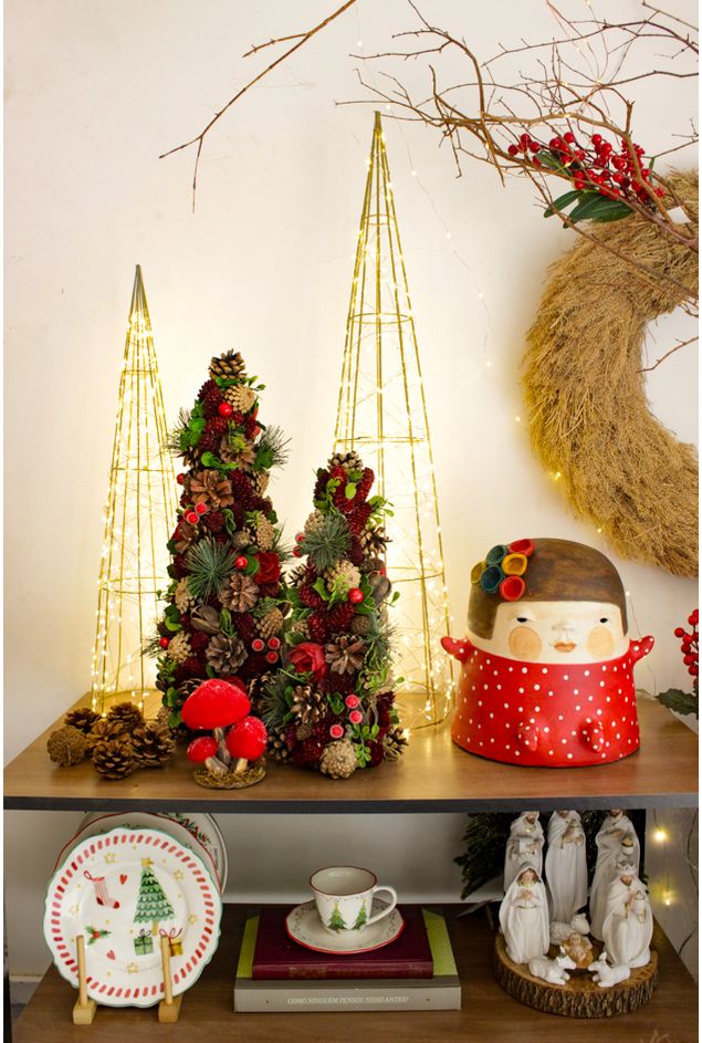 Arvore Decorativa Pinhas e Berries Natal -2-